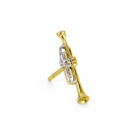 Ohrstecker 1 Stk 750/18 K Gelbgold Trompete-188254