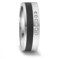 Partnerring TAMOR mit 0,048 ct. TW/si Brillanten und Keramik-306407