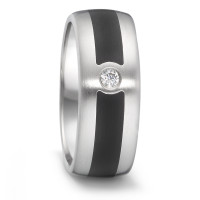Partnerring Edelstahl, Keramik Diamant 0.06 ct, tw-si-306418