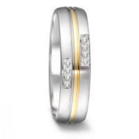 Partnerring Edelstahl, 750/18 K Gelbgold Diamant 0.064 ct, 8 Steine, tw-si-306476
