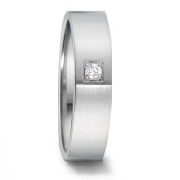 Partnerring TAMOR aus Edelstahl mit Brillantpavée TW/si-306586
