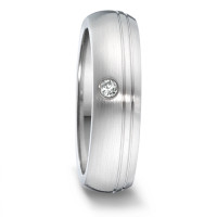 Partnerring Edelstahl Diamant 0.04 ct, tw-si-306668
