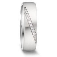 Partnerring Edelstahl Diamant 0.072 ct, 9 Steine, tw-si-306706