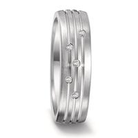 Partnerring Edelstahl Diamant 0.04 ct, 5 Steine, tw-si-306707