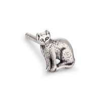 Ohrstecker 1 Stk Silber patiniert Katze-504045