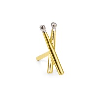 Ohrstecker 1 Stk 375/9 K Gelbgold Trommelstock-504177