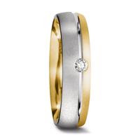 Partnerring 750/18 K Gelbgold, 750/18 K Weissgold Diamant 0.05 ct, tw-si-517293