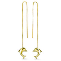 Durchziehohrhänger 750/18 K Gelbgold Delfin-525744