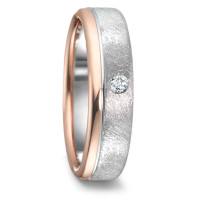 Partnerring 750/18 K Weissgold, 750/18 K Rotgold Diamant 0.05 ct, tw-si-526480