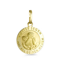 Anhänger 750/18 K Gelbgold Schutzengel Ø12 mm-528194