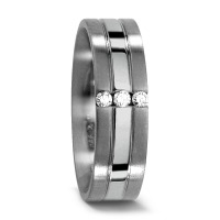 Partnerring Titan, 950 Platin Diamant 0.06 ct, 3 Steine, w-si-528918