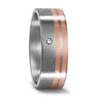 Partnerring Titan, 750/18 K Rotgold Diamant 0.01 ct, w-si-529071