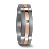 Partnerring Titan, 750/18 K Rotgold Diamant 0.02 ct, w-si-529078
