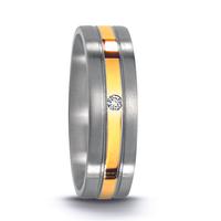 Partnerring Edelstahl, 750/18 K Gelbgold Diamant 0.02 ct, w-si-529150