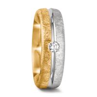 Partnerring 750/18 K Gelbgold, 750/18 K Weissgold Diamant 0.07 ct, tw-si-530874