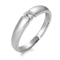 Solitär Ring 750/18 K Weissgold Moissanite rund, 4 mm-532438