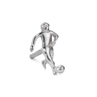 Ohrstecker 1 Stk 750/18 K Weissgold Fussball-533203