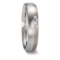 Partnerring 950 Platin, 750/18 K Graugold Diamant 0.06 ct, 3 Steine, tw-if-533371