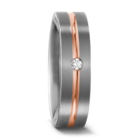 Partnerring Titan, 750/18 K Rotgold Diamant 0.03 ct, w-si-536904