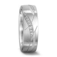 Partnerring 750/18 K Weissgold Diamant 0.035 ct, 7 Steine, tw-si-537108