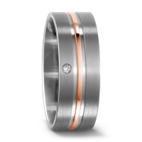 Partnerring Titan, 750/18 K Rotgold Diamant 0.02 ct, w-si-541169