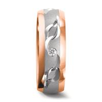 Partnerring 750/18 K Weissgold, 750/18 K Rotgold Diamant 0.02 ct, w-si-541615