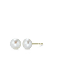 Ohrstecker 750/18 K Gelbgold Süsswasserzuchtperle weiss, 2 Perlen 7-8 mm-543258