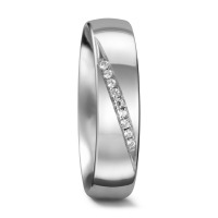 Partnerring 750/18 K Weissgold Diamant 0.045 ct, 9 Steine, tw-vsi-544965
