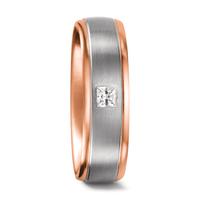 Partnerring 750/18 K Weissgold, 750/18 K Rotgold Diamant 0.10 ct, tw-vsi-544973