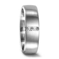 Partnerring 750/18 K Weissgold Diamant 0.075 ct, 3 Steine, tw-vsi-545072