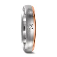 Partnerring 750/18 K Weissgold, 750/18 K Rotgold Diamant 0.03 ct, tw-vsi-545129