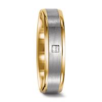 Partnerring 750/18 K Weissgold, 750/18 K Gelbgold Diamant 0.04 ct, tw-vsi-545148