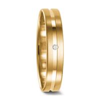 Partnerring 750/18 K Gelbgold Diamant 0.01 ct, tw-vsi-545150