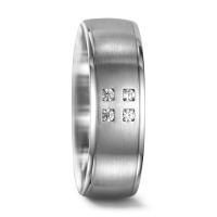 Partnerring 750/18 K Weissgold Diamant 0.06 ct, 4 Steine, w-si-545202