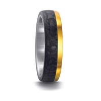 Partnerring Edelstahl, Carbon, 750/18 K Gelbgold-545662