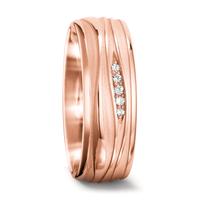 Partnerring 750/18 K Rosegold Diamant 0.033 ct, 5 Steine, w-si-545836