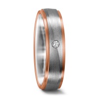 Partnerring 750/18 K Weissgold, 750/18 K Rotgold Diamant 0.025 ct, w-si-545846