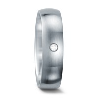 Partnerring Edelstahl Zirkonia weiss, rund-546765