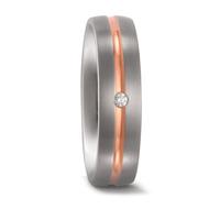 Partnerring Titan, 750/18 K Rotgold Diamant 0.03 ct, w-si-546833