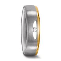 Partnerring 750/18 K Weissgold, 750/18 K Gelbgold Diamant 0.03 ct, tw-vsi-547023