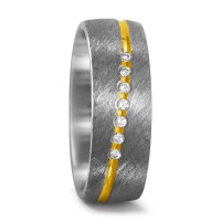Partnerring Titan, 750/18 K Gelbgold Diamant 0.07 ct, 7 Steine, w-si-548374