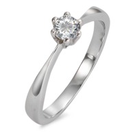 Solitär Ring 750/18 K Weissgold Moissanite rund, 4 mm-552274