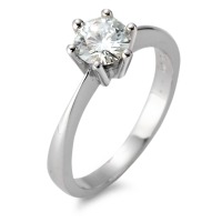 Solitär Ring 750/18 K Weissgold Moissanite rund, 6 mm-552276