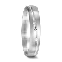 Partnerring 750/18 K Weissgold Diamant 0.018 ct, 3 Steine, w-si-553430