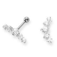 Piercing Edelstahl Kristall 5 Steine-554319