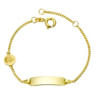 Gravurarmband 585/14 K Gelbgold Schutzengel 12-14 cm verstellbar