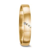 Partnerring 750/18 K Gelbgold Diamant 0.02 ct, 3 Steine, tw-vsi-556460