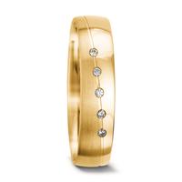 Partnerring 750/18 K Gelbgold Diamant 0.025 ct, 5 Steine, tw-vsi-556462