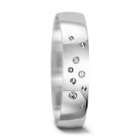 Partnerring 750/18 K Weissgold Diamant 0.02 ct, 3 Steine, w-si-556472