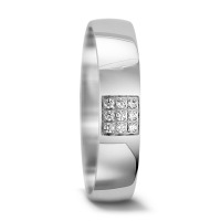 Partnerring 750/18 K Weissgold Diamant 0.045 ct, 9 Steine, tw-si-556474